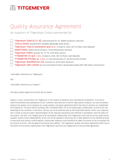 Quality Assurance Agreement