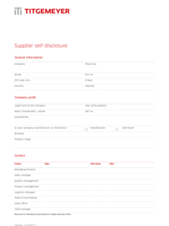 Supplier self-disclosure