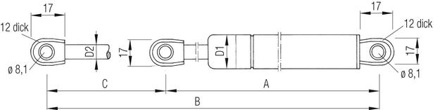 Gasdruckfeder GETO LIFT-GASFED.300/ 500N/ST2
